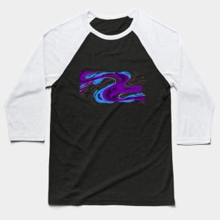 Fluid Blue & Purple Ink Abstract Baseball T-Shirt